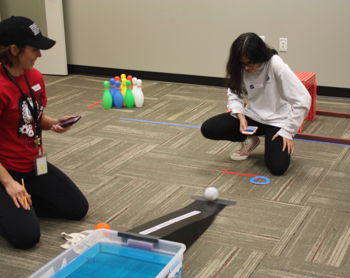 Student drives SPRK up a ramp.